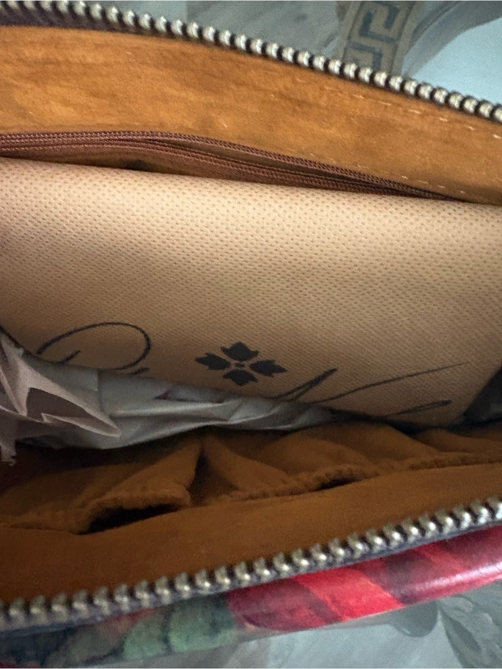 🤎🧡PATRICIA NASH CARMELINE MULTI-COLORED FLORAL LEATHER CROSSBODY BAG!🤎🧡 - Picture 9 of 9